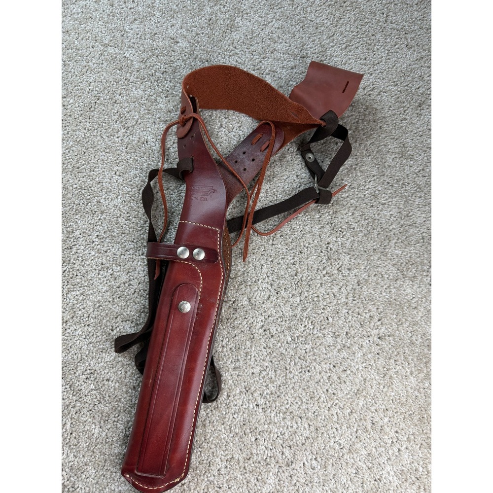 Bianchi 6000 EXL Shoulder Holster Brown Leather Hunting Pistol Adjustable Rig